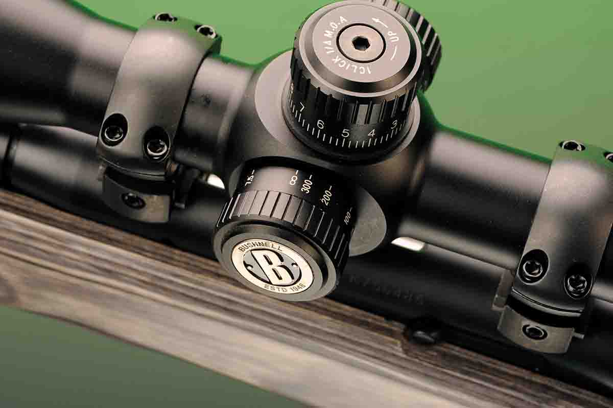 The Bushnell Rimfire 3-9x 40mm scope was impressive. Its adjustments were positive, and the parallax adjustment is on the left side of the scope.